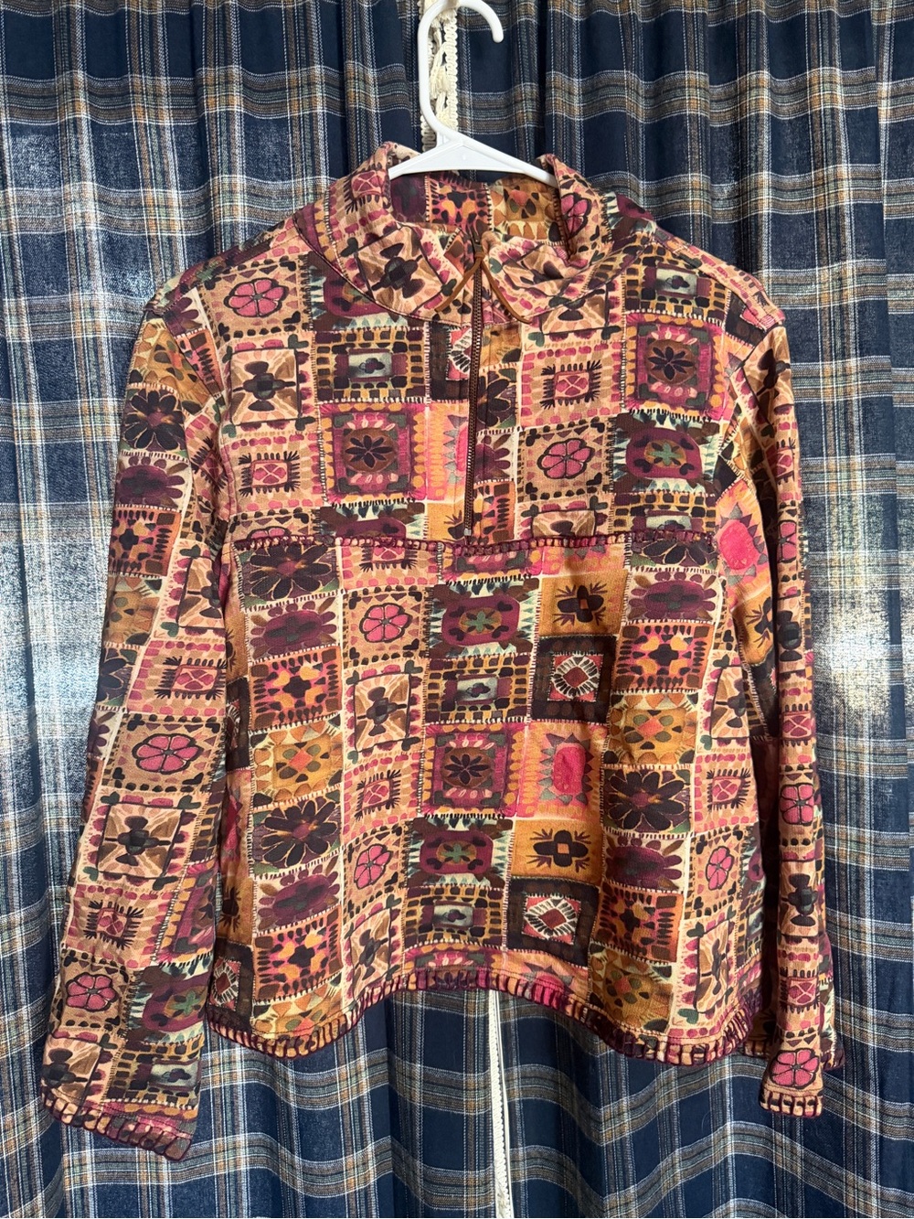 ivy jane Multi-Color Patterned Zip-Up Sweatshrit